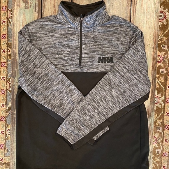 NRA XL Fleece Lined 1/4 Zip Pull Over Men’s Jacket / Sweater, Black, Rifle Assoc - Picture 7 of 8